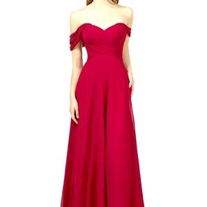 Burgundy/red colored long dress